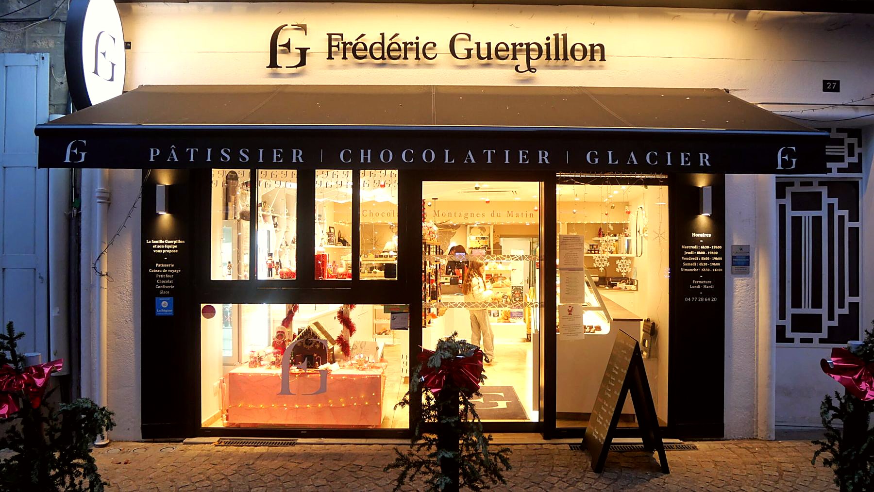 Devanture de la pâtisserie Frédéric Guerpillon à Panissières
